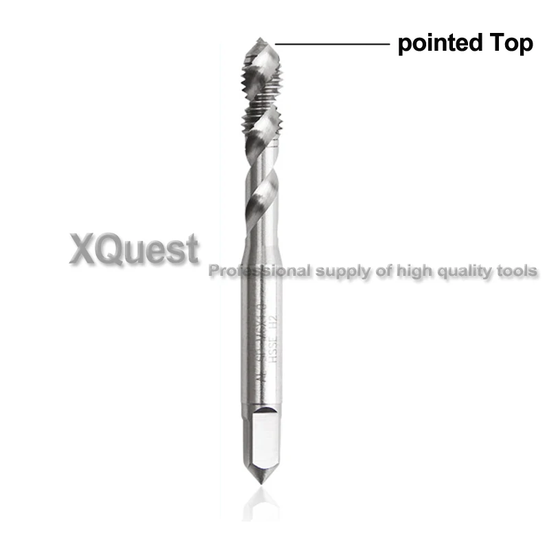 XQuest HSSE спиральные рифленые метчики M3 M4 M5 M6 машина для резки правого винта M8 M10 M12 для алюминиевого литого алюминия - Цвет: Pointed tap