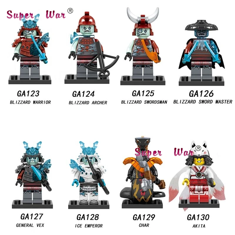 

Single Model Building Blocks Char Snake Archer Akita Sword Vex Ice Emperor Toys for children