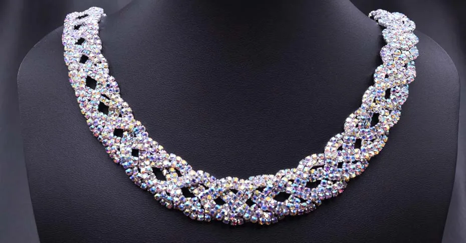 AB color Rhinestone trims HF-711 (6)