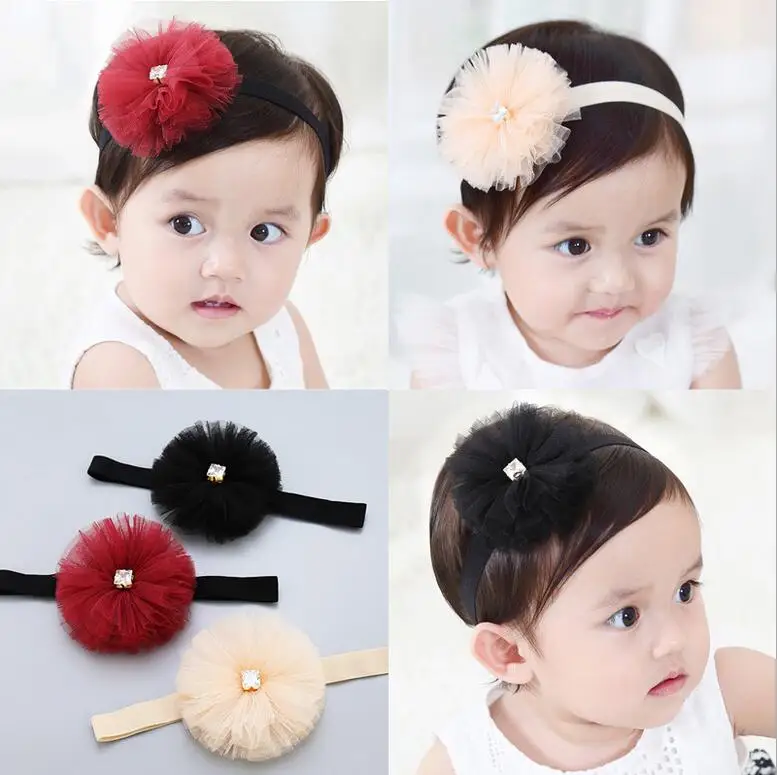 Fashion Korean Cute 4 inch Lace Flower Headband Hairbands Kids Children