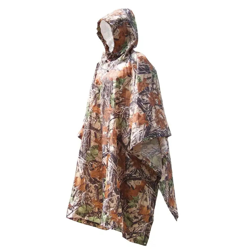Outdoor Camping 3 In 1 Raincoat Poncho Rain Cover Tent Mat Waterproof Unisex