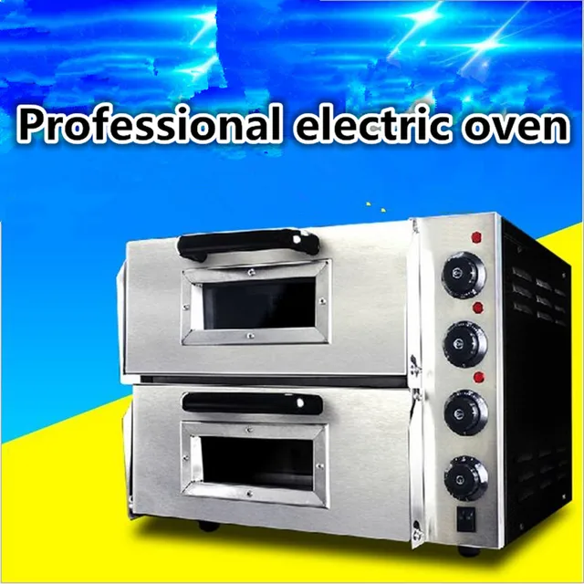 Best Offers 3000W  Stainless Steel Commercial Electric Pizza Oven With Timer 2 Layer Making Bread Pizza Cake Baking Oven 