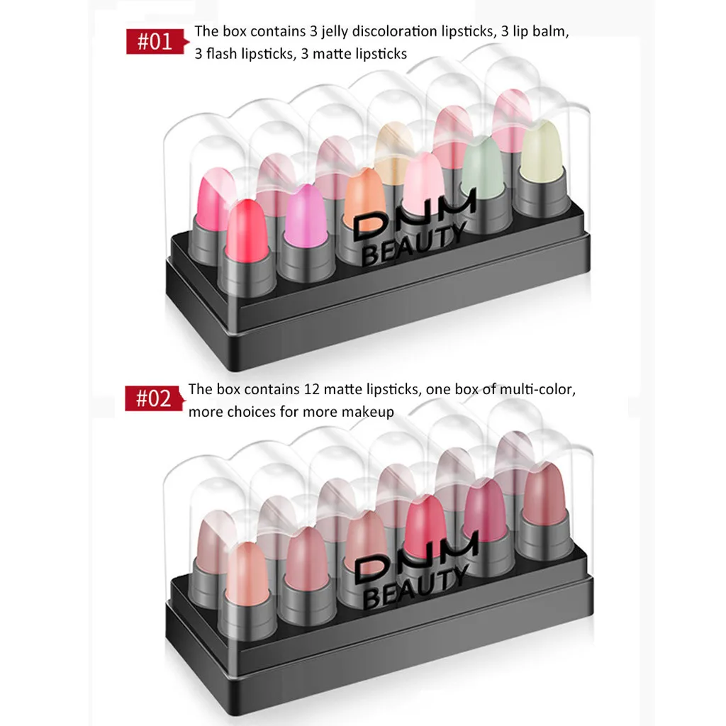 12 шт. Набор губной помады водонепроницаемый макияж сексуальные увлажняющие помады Стойкий матовый блеск для губ профессиональные наборы губных помад Batom