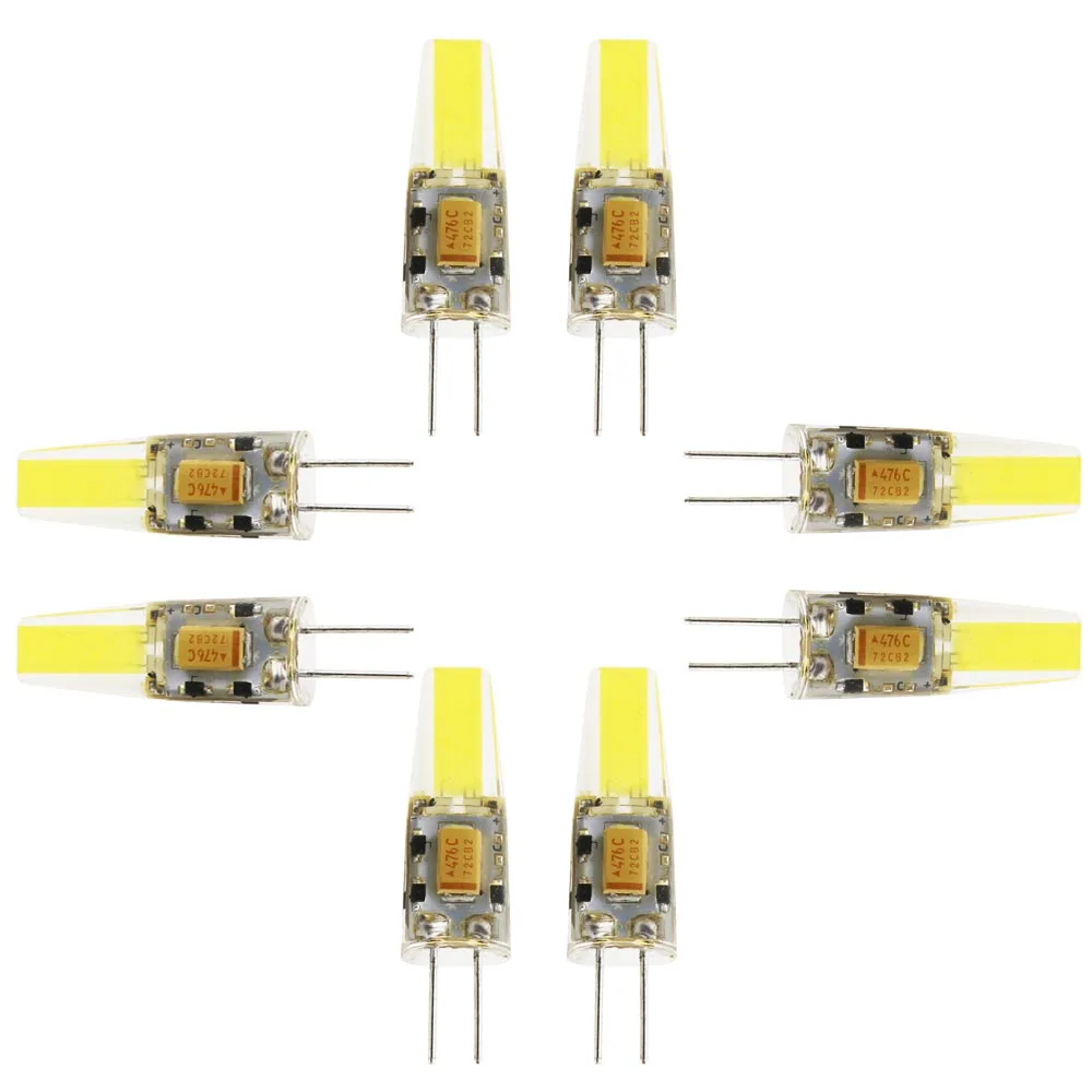 8x G4 6 Вт COB светодиодные лампы AC/DC 12 В 220 в теплый белый/белый Диммируемый SMD 1505