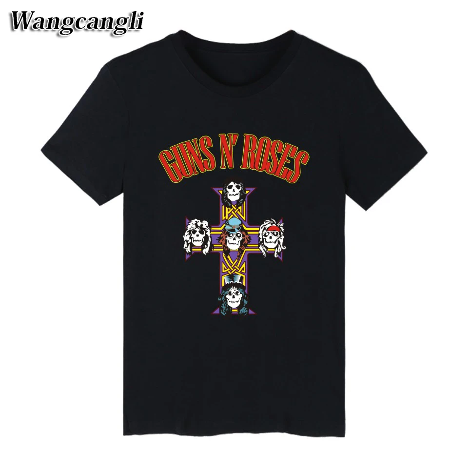 GUNS N ROSES Punk Summer Cotton black T font b shirt b font font b Men