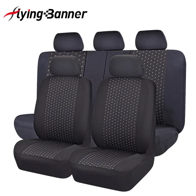 Flying Banner New 11 Pcs Jacquard Car Seat Cover Set Auto Flying Banner New 11 Pcs Jacquard Car Seat Cover Set Auto Covers Universal