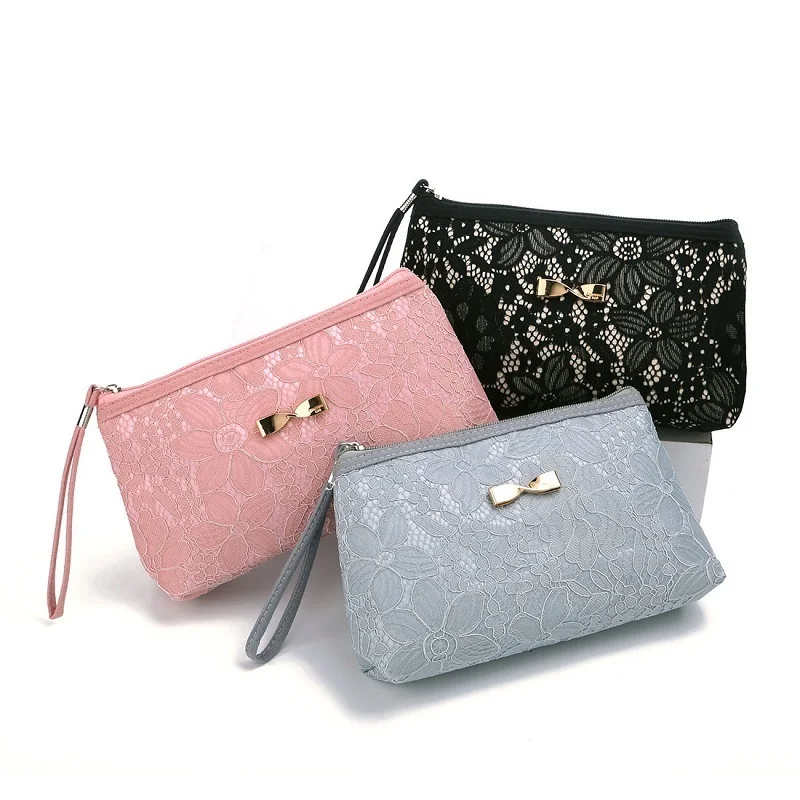 Miyahouse الجملة الدانتيل تصميم حقائب مكياج النساء الوردي الأزهار حقيبة مستحضرات تجميل مطبوعة الأزياء الإناث السفر سستة الجمال الحقيبة