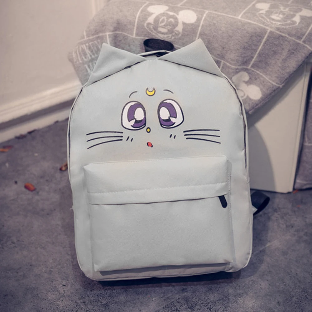 Рюкзак в студенческом стиле с милыми ушками кота, Парусиновый Рюкзак Сейлор Мун, модная сумка на плечо, школьные сумки для подростков, Bolsa Mochila