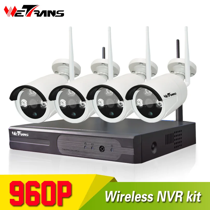 

Wireless Home Security Camera System HD 960P 20m Night Vision 4CH Plug Play P2P Waterproof Surveillance Wifi CCTV Camera Kit