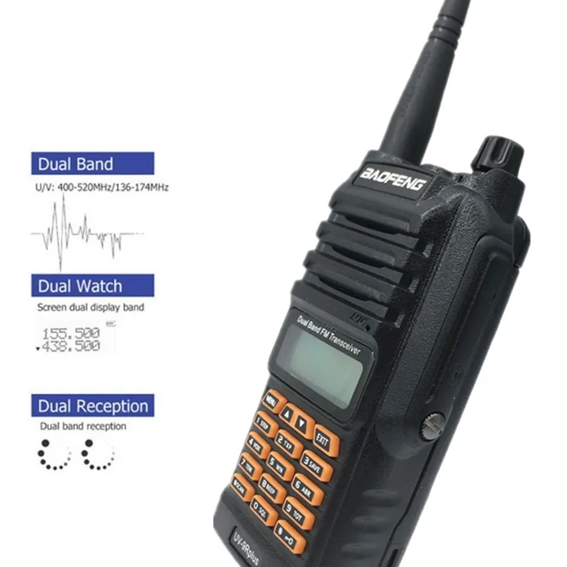 Baofeng UV-9R плюс влагонепроницаемые Walkie Talkie 10 км мощный 10 Вт 4800 мАч двухстороннее радио УКВ УВЧ Ham Портативная радиостанция SDR