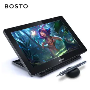 Bosto 16HD 15.6 Inch IPS Full HD Professional Graphic Tablet Monitor for Artist with Drawing Glove and Art Stylus and Stand