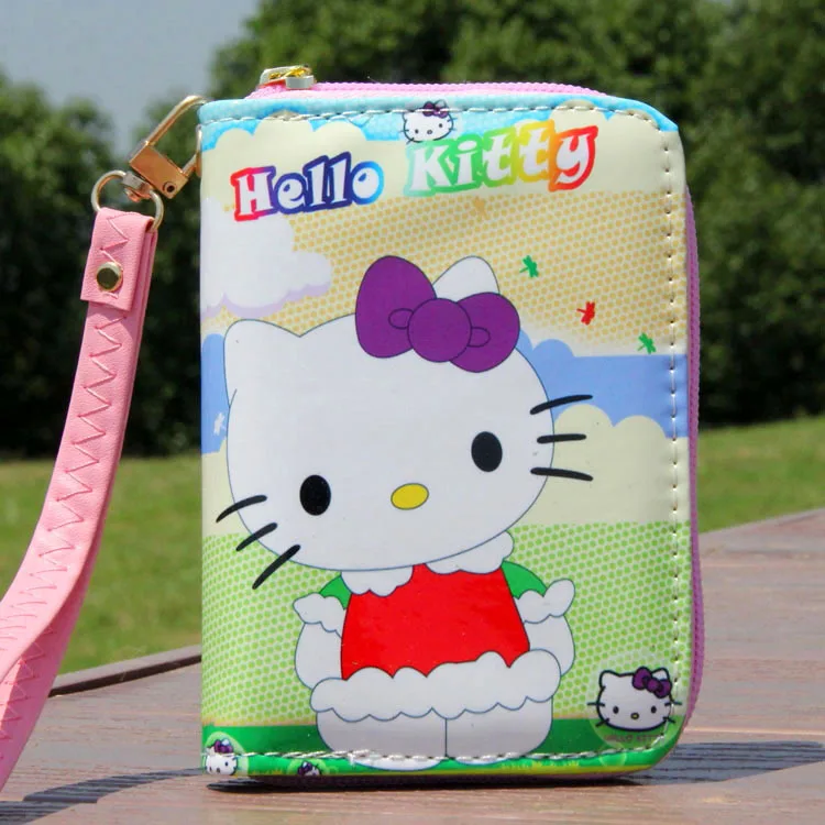 Hello kitty, портативный короткий студенческий Повседневный Кошелек, милый мультяшный держатель для карт, клатч с пряжкой, сумка для леди, подарок на день рождения - Цвет: B