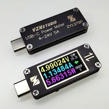 Мини USB-C PD тестер напряжение и ток пульсация двойной тип-c инструмент ZY1278P
