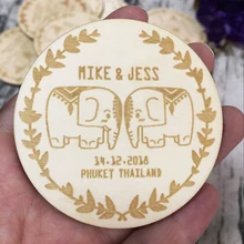 Венок сохранить дату магниты Свадебные сувениры выгравированы сохранить дату на заказ слон магниты