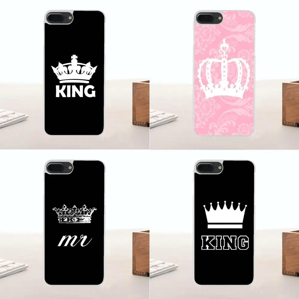 Bixedx для Apple iPhone 4 4S 5 5C SE 6 6S 7 8 Plus X задний Чехол телефона King Queen 01 брендовая пара |
