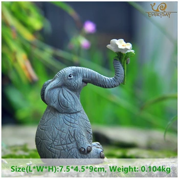 

Everyday collection Modern home office garden handmade small sculpture delicate crafts ornamental elephant and mouse resin gift
