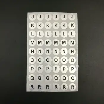 

1560 Alphabet A To Z Label Stickers 10mm Black Letters Silver Round Waterproof