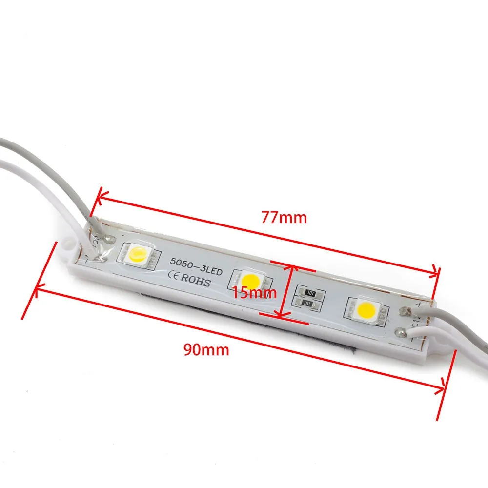 DHL 1000 шт./лот DC12V SMD 5050 3 светодиодный модуль зеленый/красный/синий/RGB/белый/теплый белый IP65 водонепроницаемый