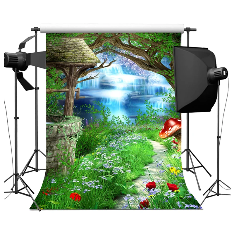 Fairy Tale Vinyl Photography Backdrop Background Studio Photo Prop 5x7ft Green