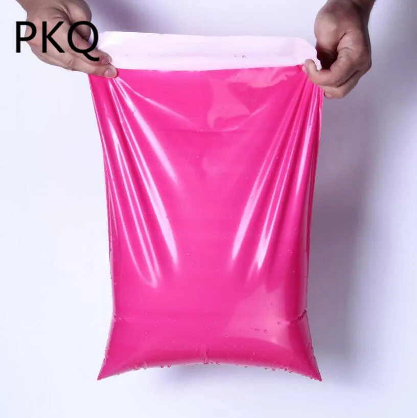 100 шт ярко-розовая Курьерская сумка многофункциональная упаковка материал сумки самоуплотняющийся почтовый пакет пластиковый поли почтовый конверт сумка