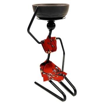 

African Women Candlestick Iron Candle Holder Sauce Dish Holder Vintage Style Candle Rack Style-A