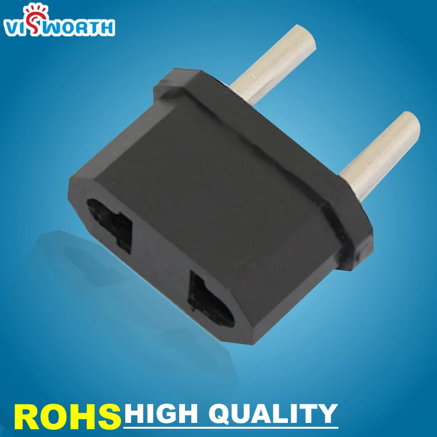 

[VisWorth] High Quality 2Piece/Lot 6A ABS Lamp Holder Converter European Socket TO Other Socket Plug 2round Feet