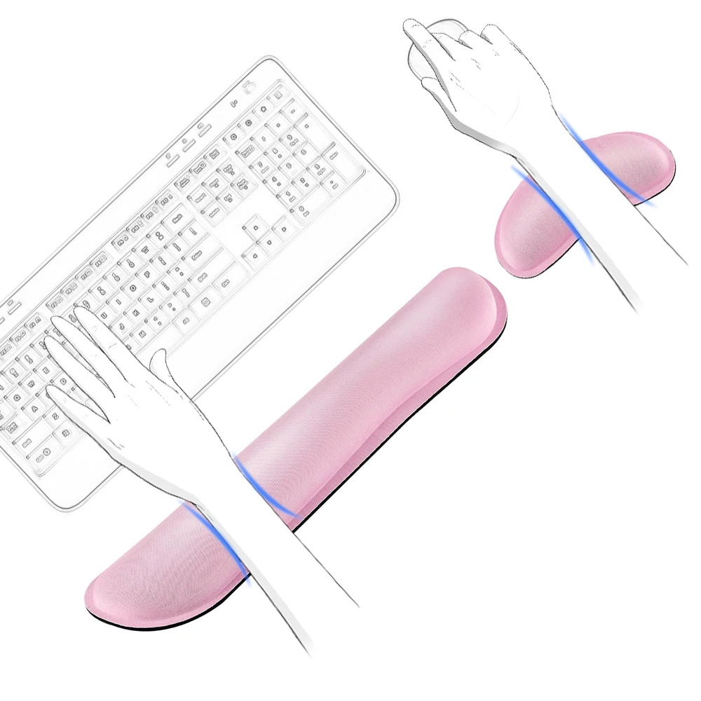 

Laptop Memory cotton mouse /keyboard wrist pad set for Wrist Raised Hands Rest Support Pad (pink)
