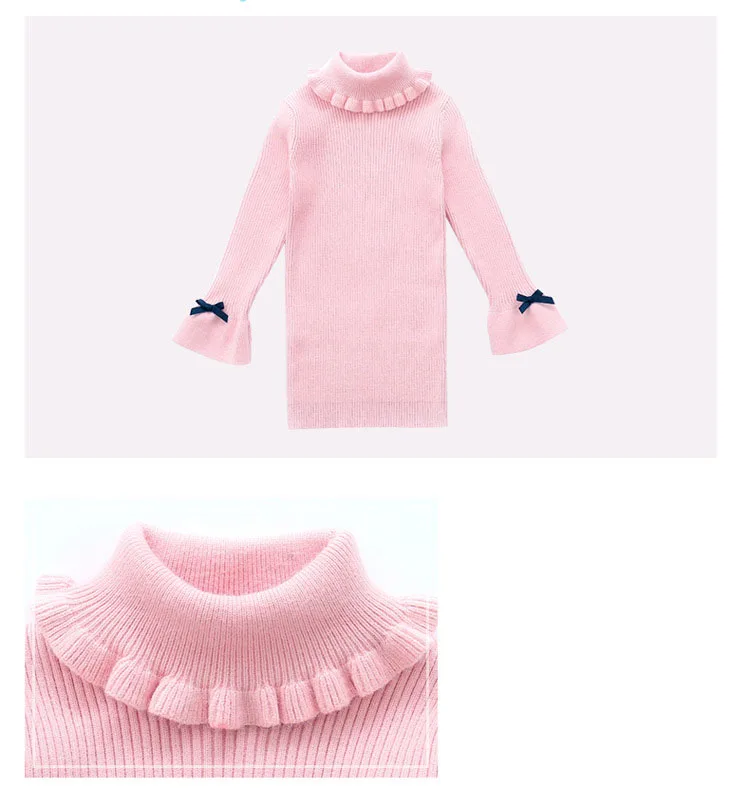 high neck knitting girls sweater dress kids clothes long sleeve knitted red black white autumn winter kids sweater knit tops  5 6 7 8 9 10 11 12 13 14 15 16 years little teenage big girls  white girls dresses  (6)
