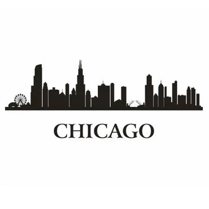 DCTAL CHICAGO City Decal Landmark Skyline Wall Stickers Sketch Decals
