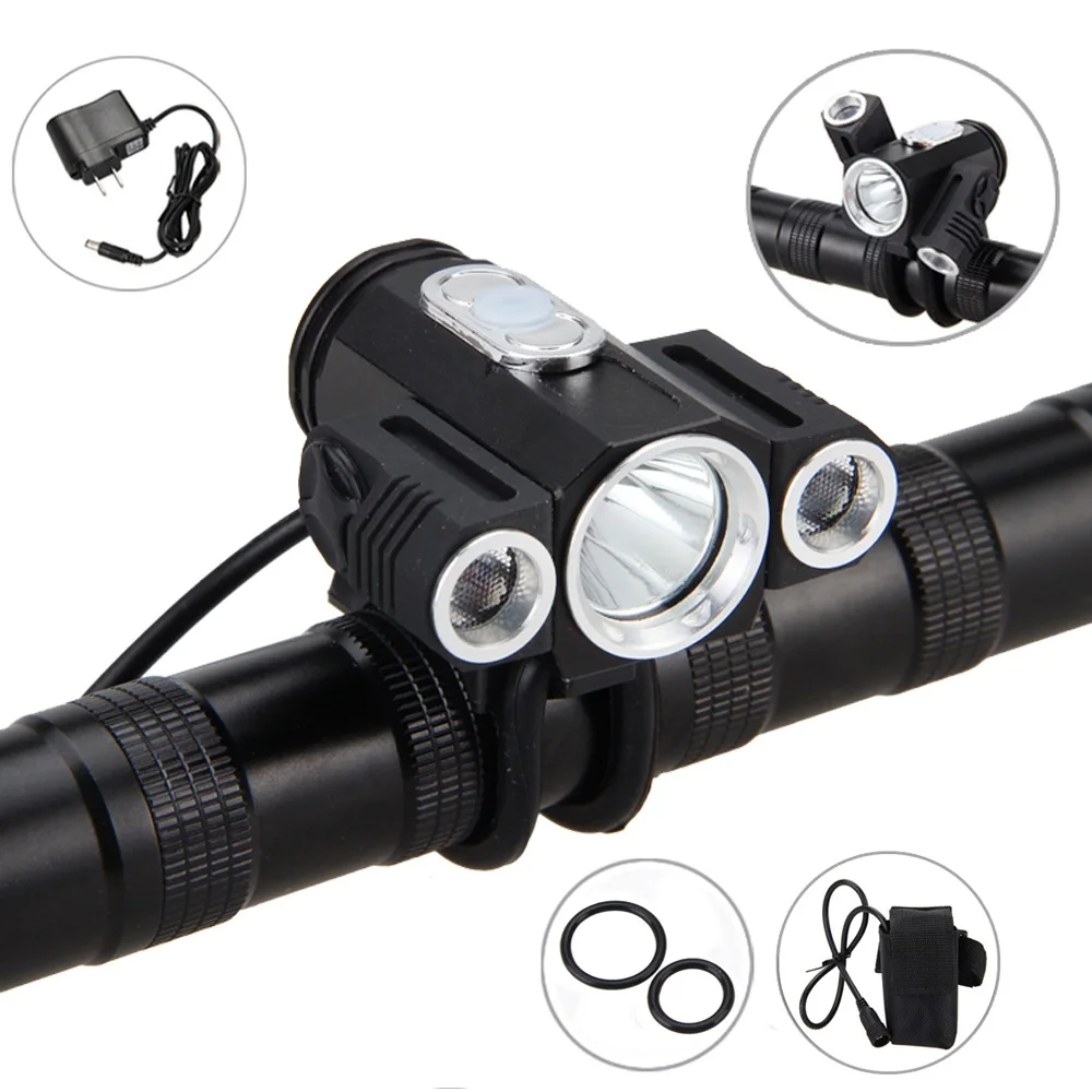 

10000LM 3x XML T6 LED Bycicle Light Bike Head Lamp Torch Rechargeable Headlight Headlamp Accessories for Bike Bicycle Outdoor