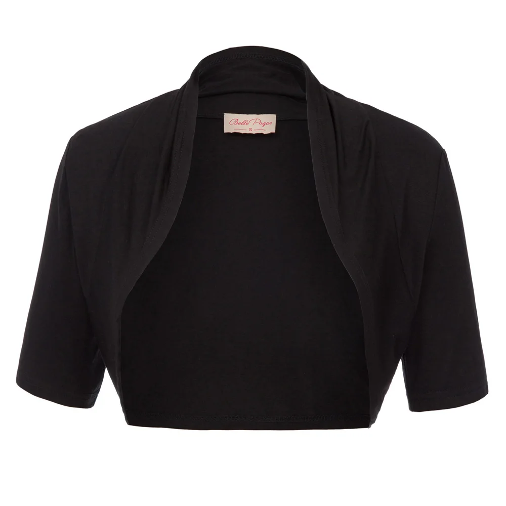 

Woman Open Stitch Womens Coats Outerwear Comfy Lightweight Casaco Feminino Summer Black Short Sleeve Modal Shrug Bolero Jacket