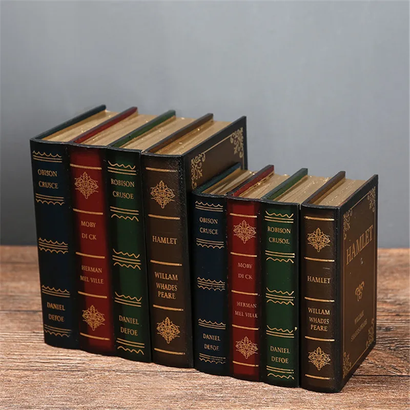 

Creative Makeup Organizer Wooden Retro Simulation Book Storage Box Office Home Decoration Personality Jewelry Organizer