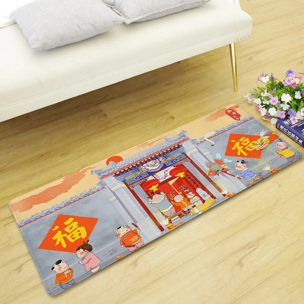 Joyous Традиционный китайский Печатный домашний Добро пожаловать ковер Восточный домашний декор походный матрац для входной двери кухонные рождественские коврики