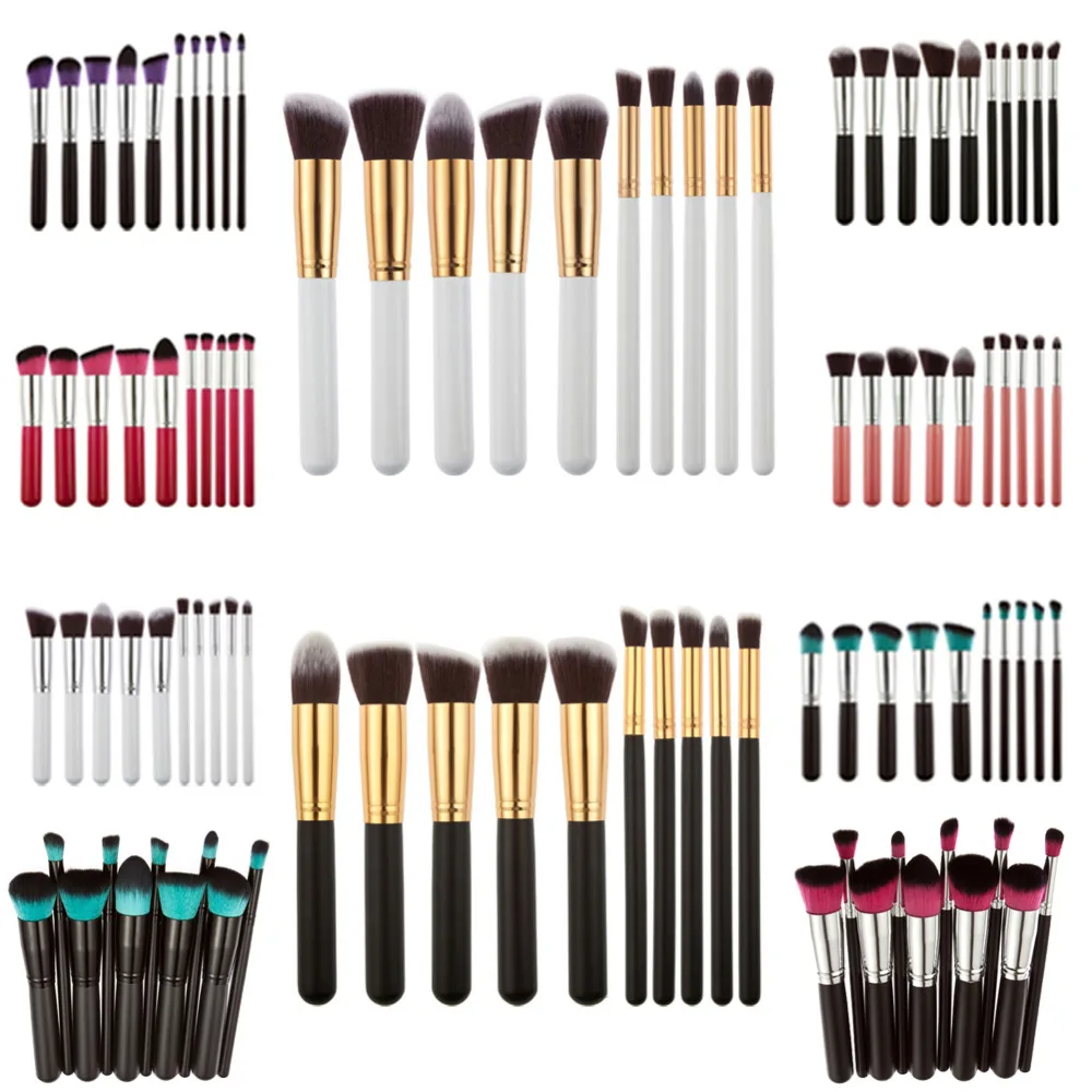 

10Pcs Professional Makeup Brushes Set Powder Foundation Eyeshadow Blush Lips Brush Cosmetic Make Up Brushes Kit Maquillage
