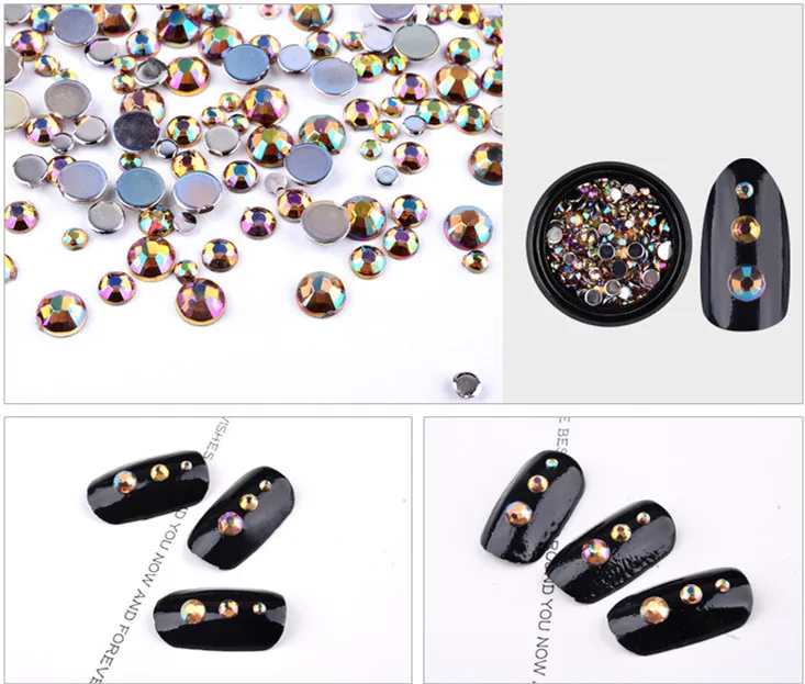 Супер блестящие AB Стразы для ногтей колесо Шарм смешанный размер Блестящие кристаллы 3D декор для украшения ногтей гель для украшения средство для полировки ногтей своими руками