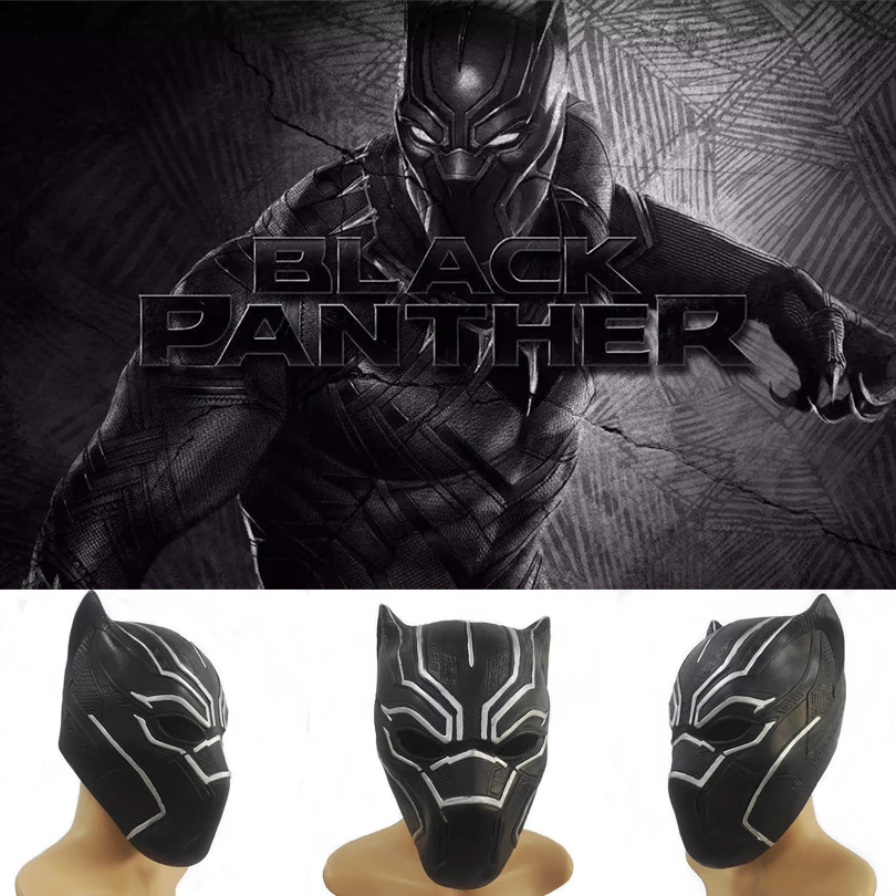 

LePy Black Panther Masks Costume Captain America Civil War Roles Cosplay Latex Mask Halloween Realistic Adult Party Props