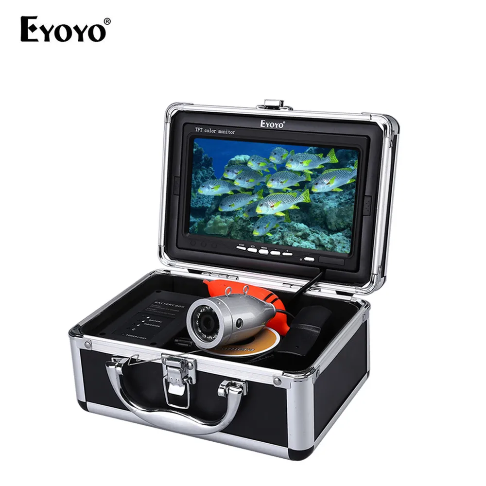 

Eyoyo 7" 30M Infrared IR LED Fish Finder Adjustable Battery Box Underwater Fishing Camera 1000TVL Free 8GB DVR Recorder Monitor