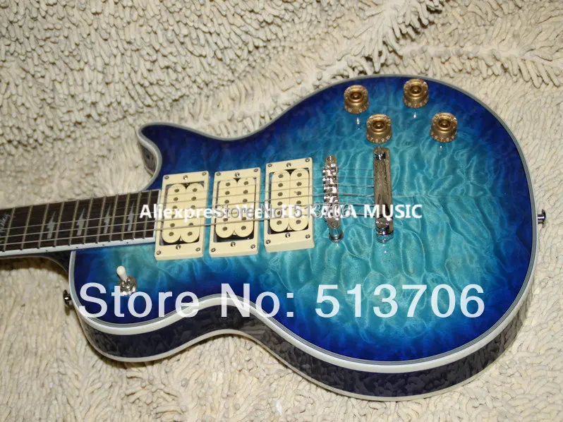 

New Arrival Blue Burst 3 Pickups Electric Guitar High Quality Guitars Free Shipping