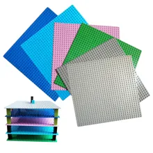 9 renkler küçük bloklar taban plakası 32*32 Dots 25.5*25.5 cm yapı taşları DIY Baseplate tuğla oyuncaklar çocuklar için