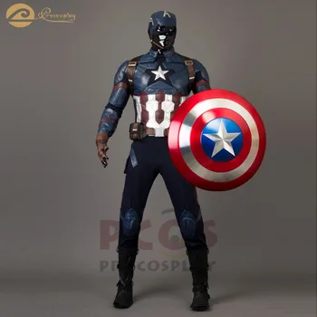 

Hot~ Civil War Captain America Steve Rogers cosplay Helmet & drop-dead Cool Superhero Halloween Costume for men mp003198