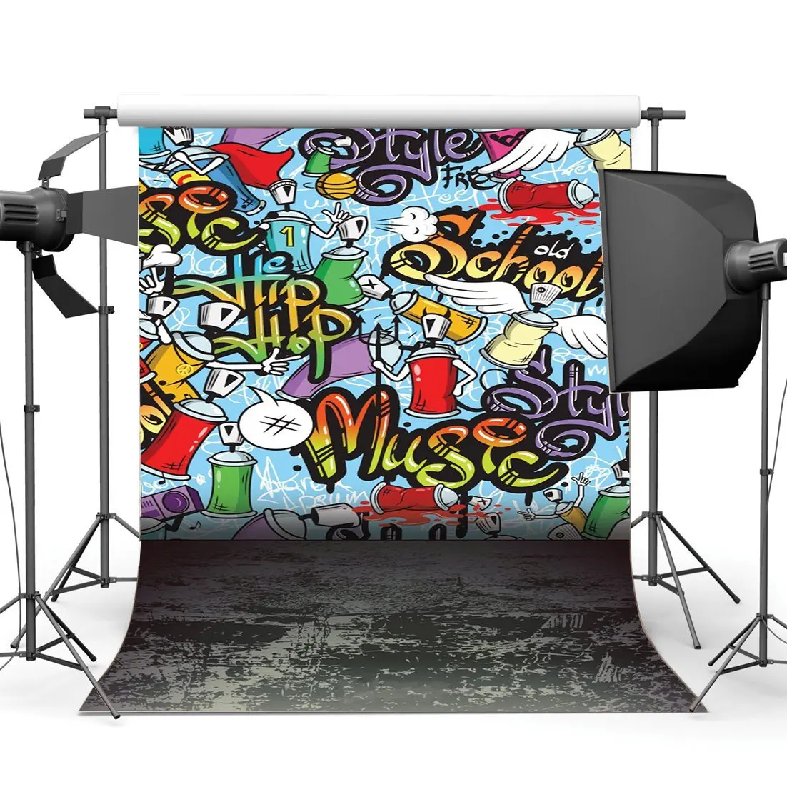 

Graffiti Backdrop Hip Hop Backdrops Multicolor Painted Hand Drawing Artistic Grunge Concerte Floor Background