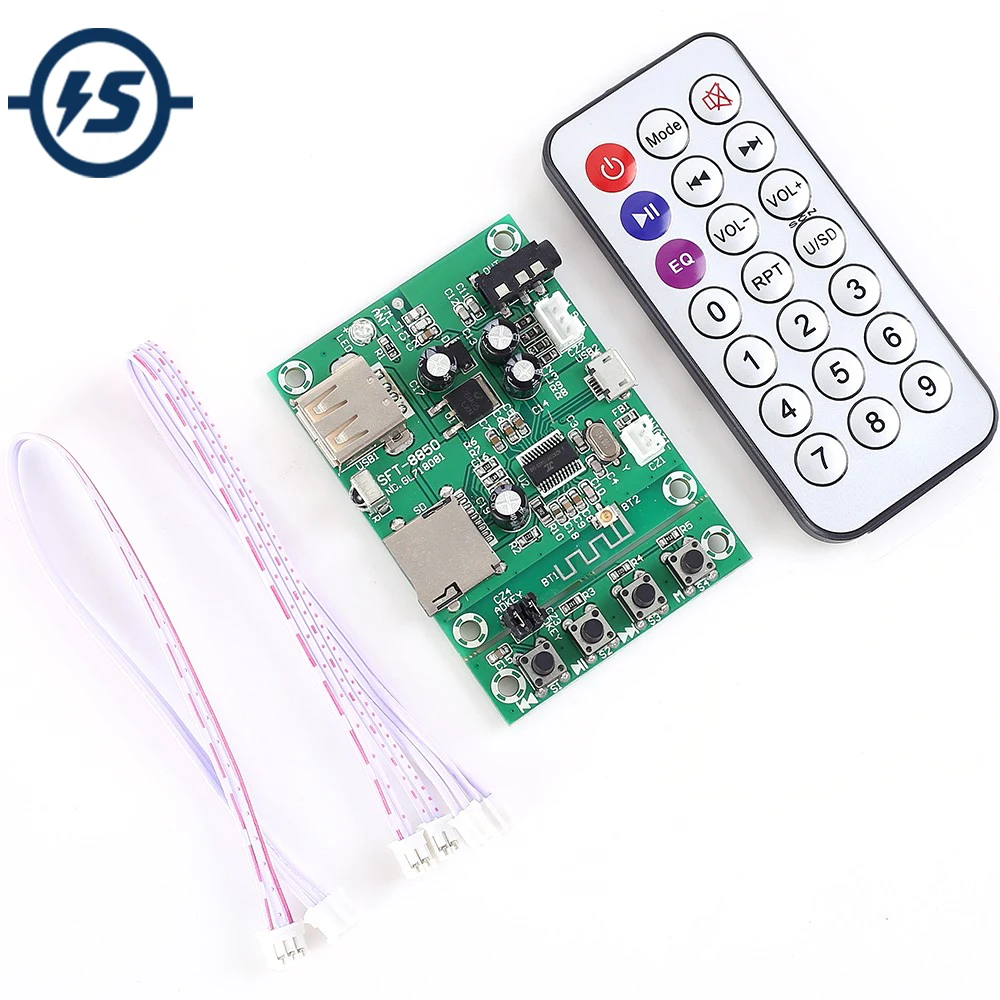 Беспроводной модуль Bluetooth V4.2 fm приемник декодер плата для MP3 APE FLAC WAV поддержка USB