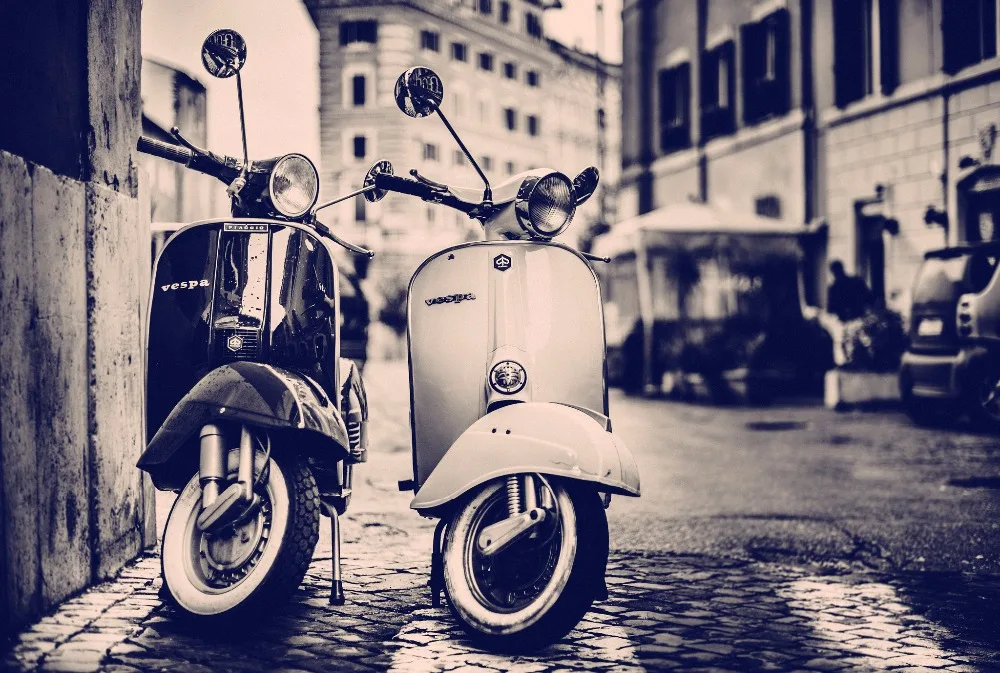 Vintage Vespa Poster Canvas Multi-Size Wall Art Print Motor Scooter Bike Girl