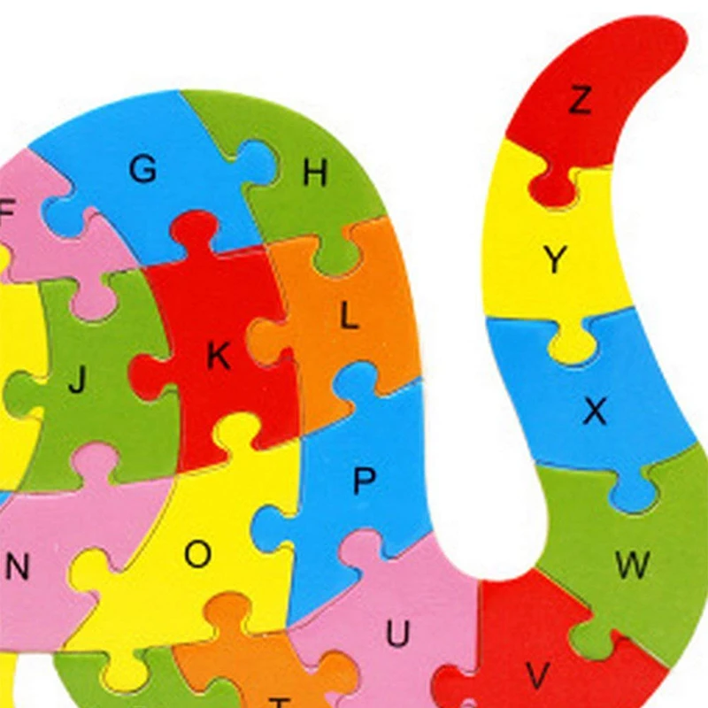 Алфавит головоломка 3D деревянные детские развивающие игры Животные Динозавр игрушка подарок