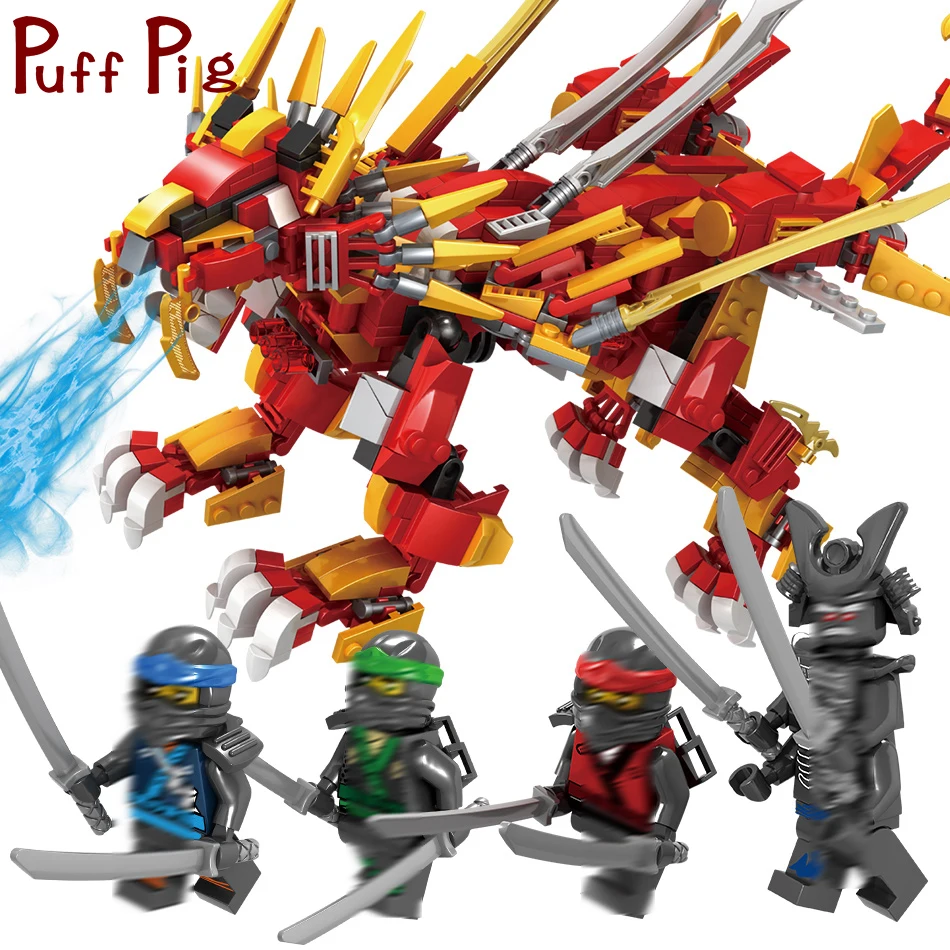 

800PCS City Flying Lion Mech Future Dragon Knight Figures Building Blocks Compatible Legoed Ninjagoed Movies Toys For Kids Boys
