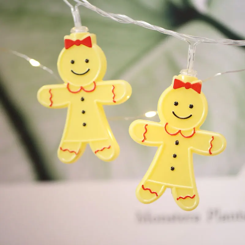 

Christmas Decor for Home Lights Outdoor Gingerbread Man Led String Warm White Adornos Navidad Natal Decoracion Kerst 50 Lamp