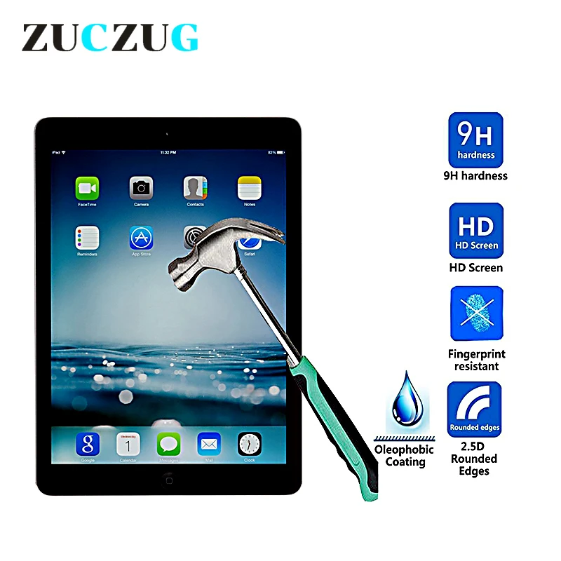 2 Packs Ultra Thin Tempered Glass for 2017 iPad Pro 10.5, 9H Tempered Glass Screen Protector for