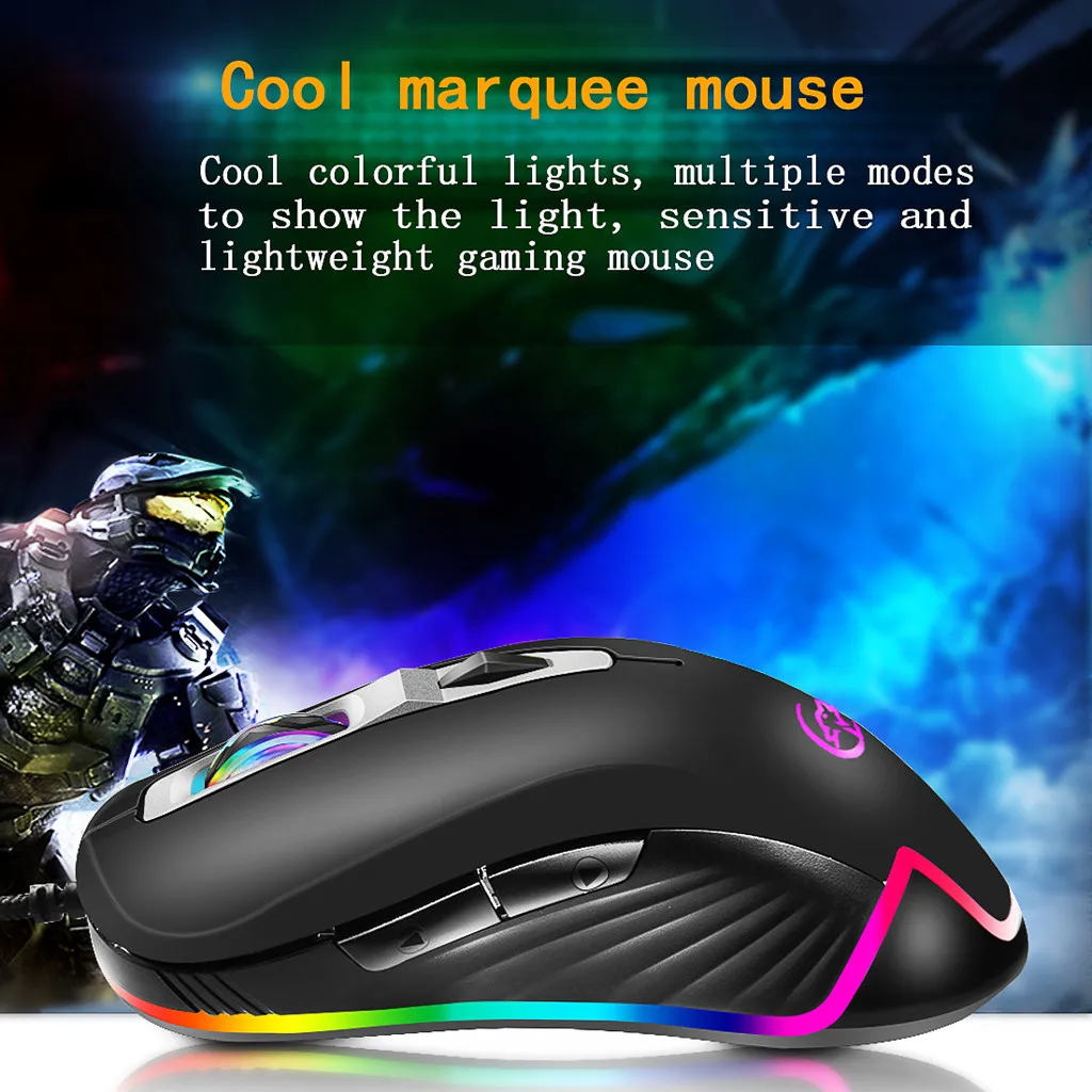 OMESHIN G827 USB Gaming кабель для мыши RGB 6 Подсветка макро компьютерная игра мыши проводной USB игры кабельная мышь для профессионального Gamer