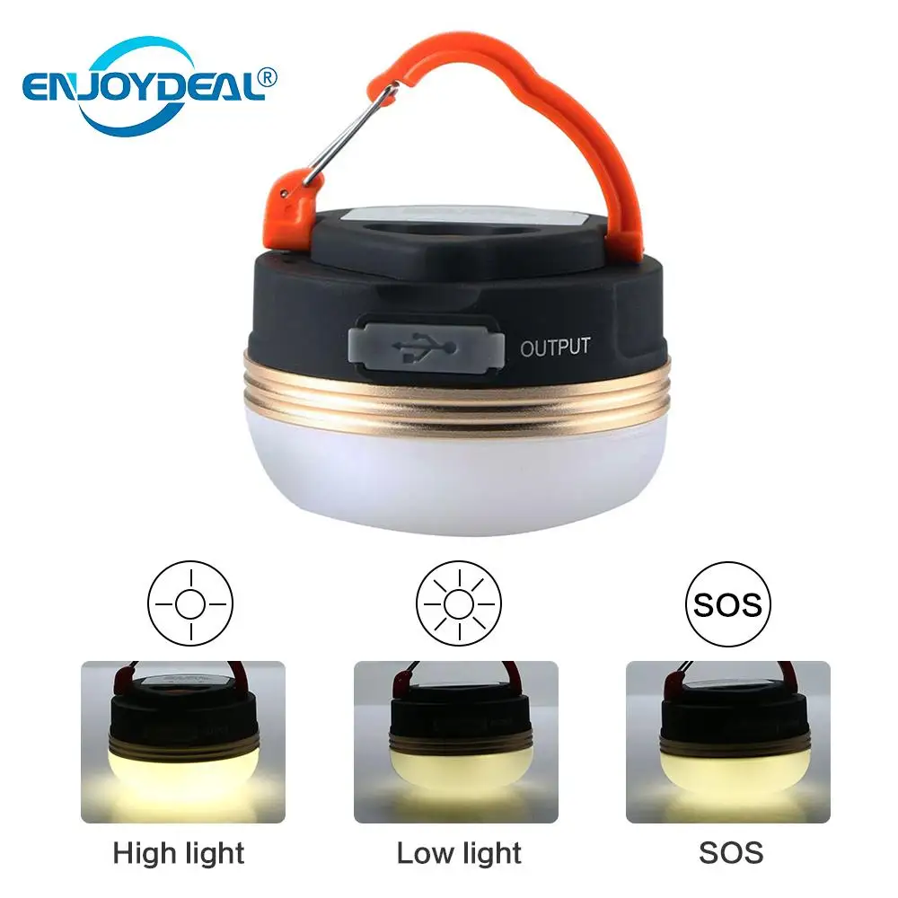 Outdoor Portable Rechargeable Magnetic LED Small Camping Lantern Light Tent Lamp 