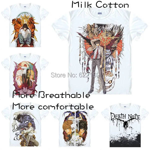 

2015 Death Note Light Yagami T Shirt Cosplay Costumes Men's Japanese Famous Anime T-shirt Unique Gift Camisetas Masculina